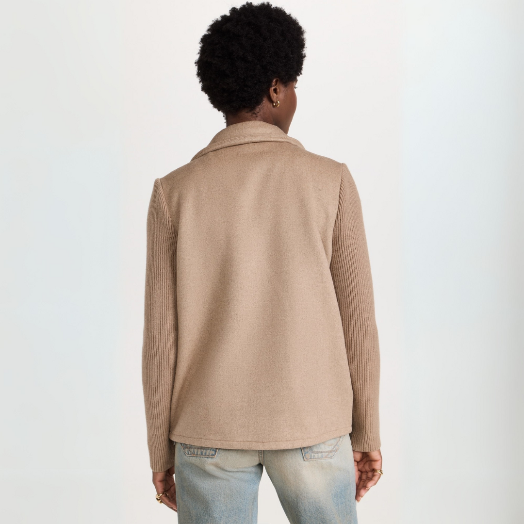 Malia™ – Blazer Elegante con Maniche in Maglia