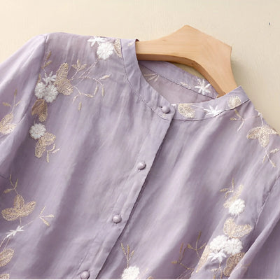 Leya™ - Top in cotone ricamato