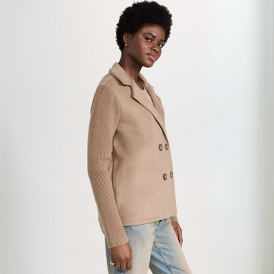 Malia™ – Blazer Elegante con Maniche in Maglia