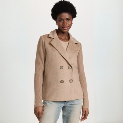 Malia™ – Blazer Elegante con Maniche in Maglia