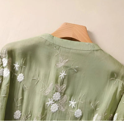 Leya™ - Top in cotone ricamato