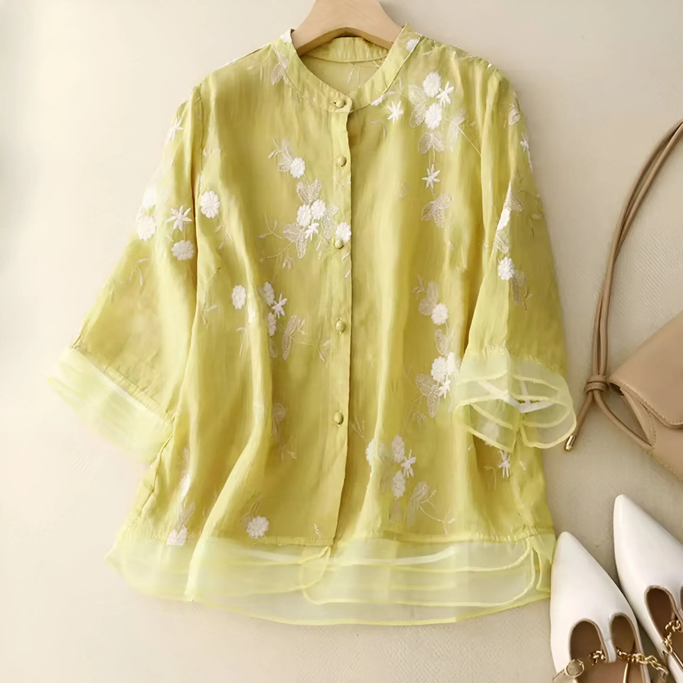 Leya™ - Top in cotone ricamato