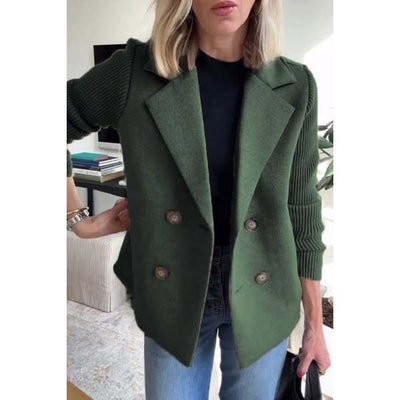 Malia™ – Blazer Elegante con Maniche in Maglia