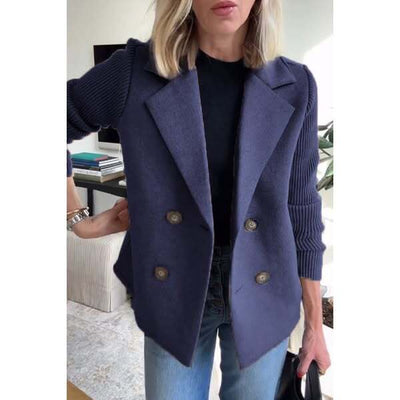 Malia™ – Blazer Elegante con Maniche in Maglia