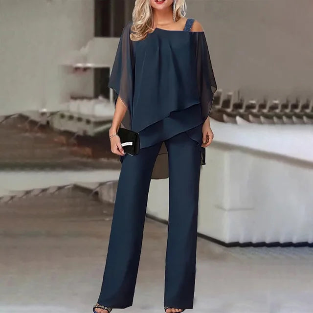 Amara™ - Elegante completo due pezzi con pantaloni larghi in chiffon
