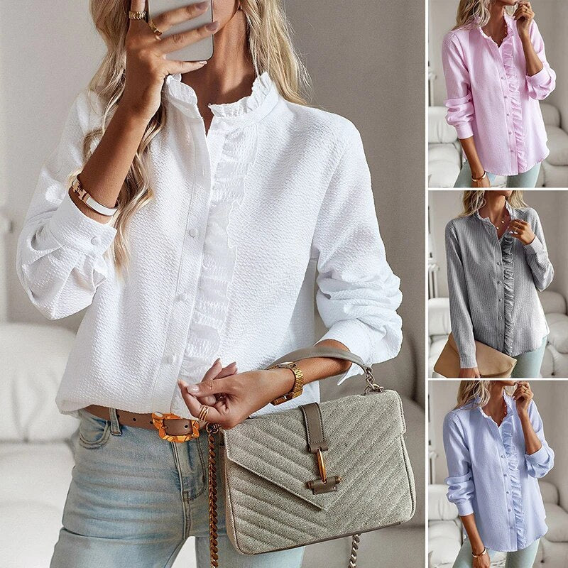 Mila™ | Camicia a maniche lunghe con volant